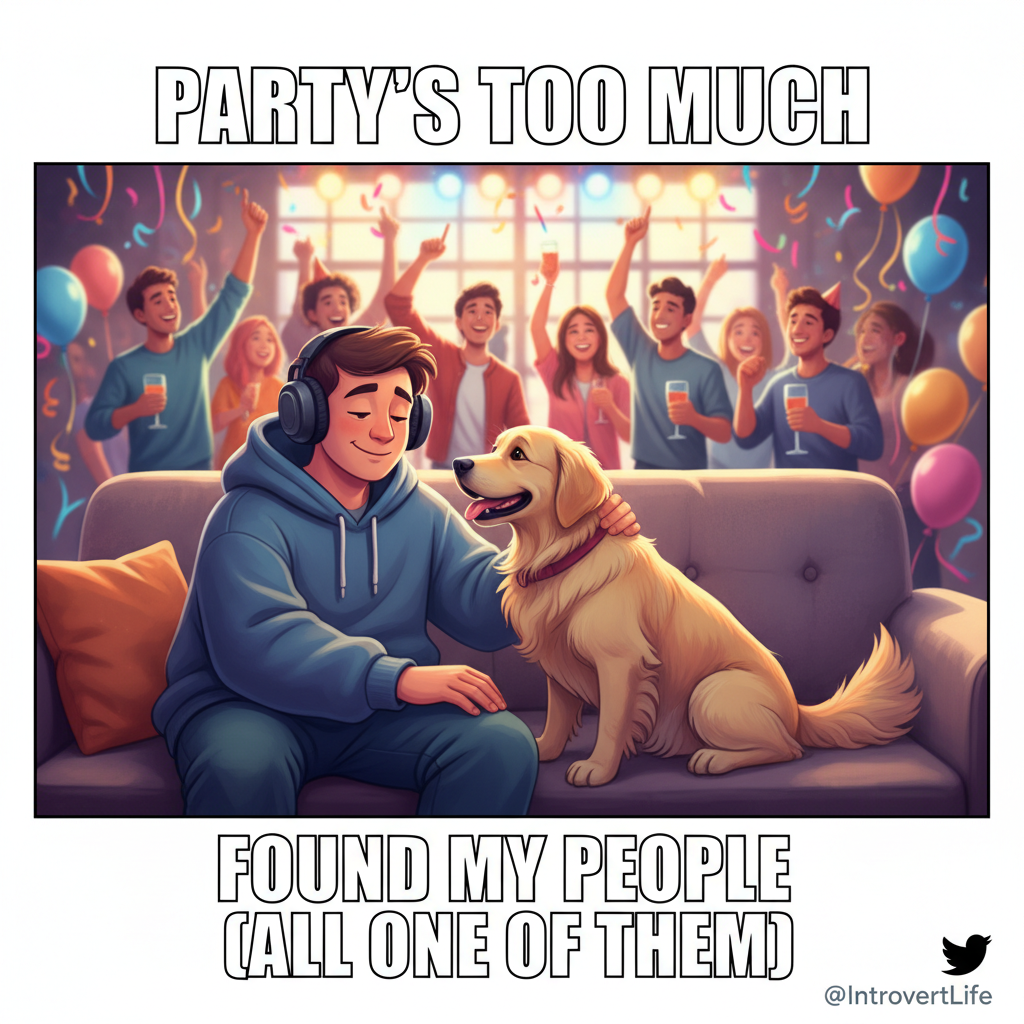 Introvert at a party: *finds the dog* My social battery is fully charged now.