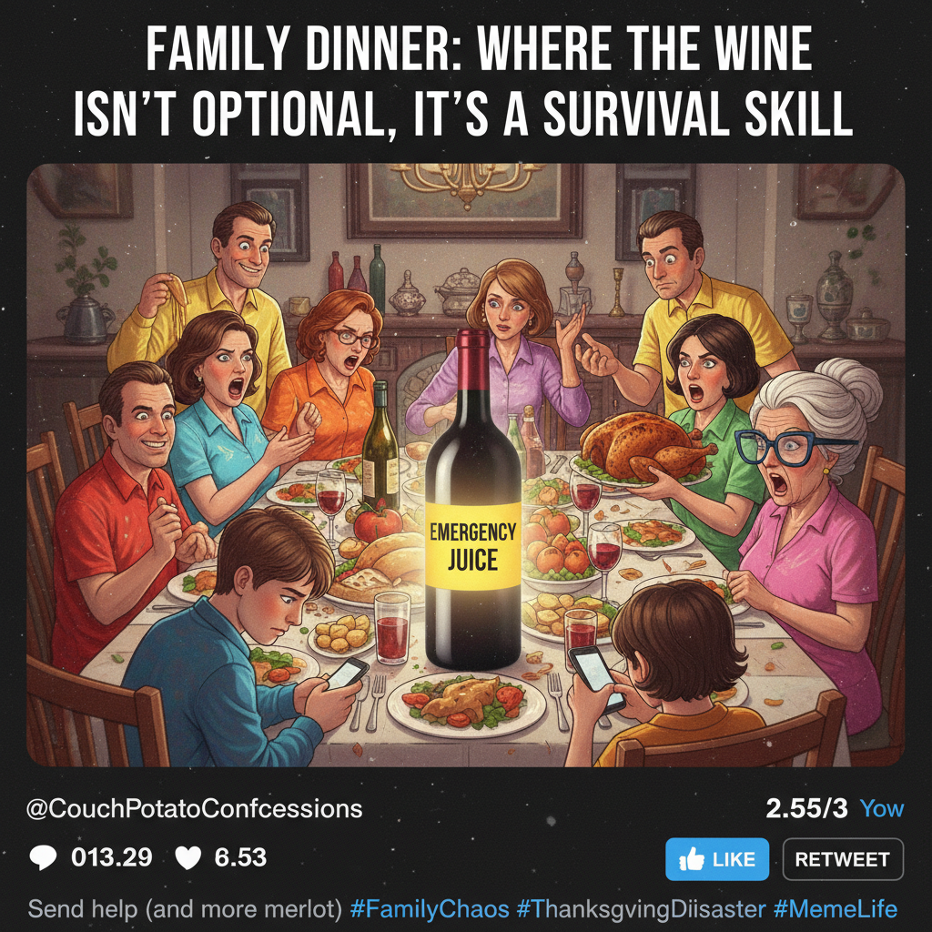 Grandma just asked if my 'internet friends' are coming to dinner. Send wine. Lots of wine.