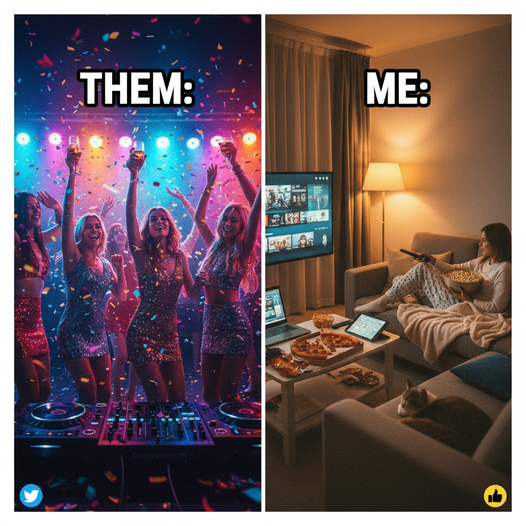 Friday night plans: wild party. Friday night reality: wild Netflix marathon.