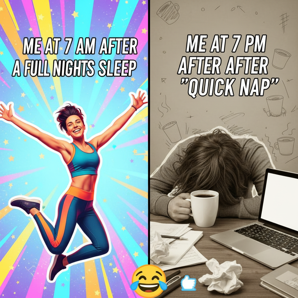 My brain on Monday morning: 'Is it Friday yet?' My body: 'Nope, still asleep.'