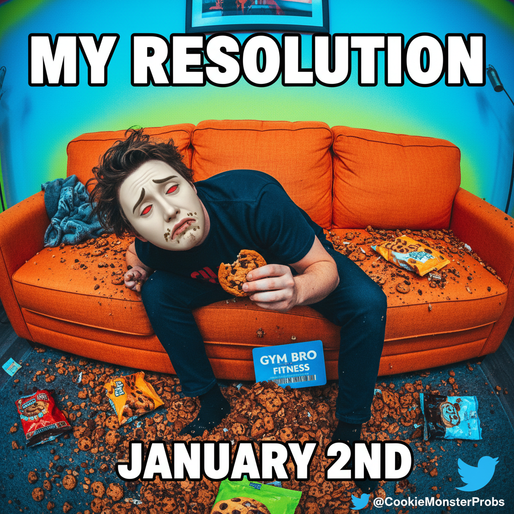 My New Year's resolution was to get fit. I'm currently on my 5th cookie. It's January 3rd.