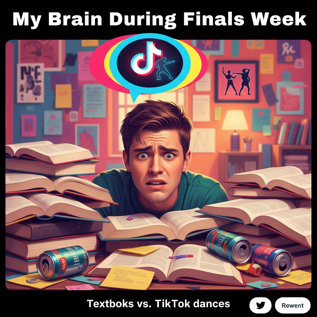 My brain during exams: 'You know this! Wait, no you don't. You know the TikTok dance though!'