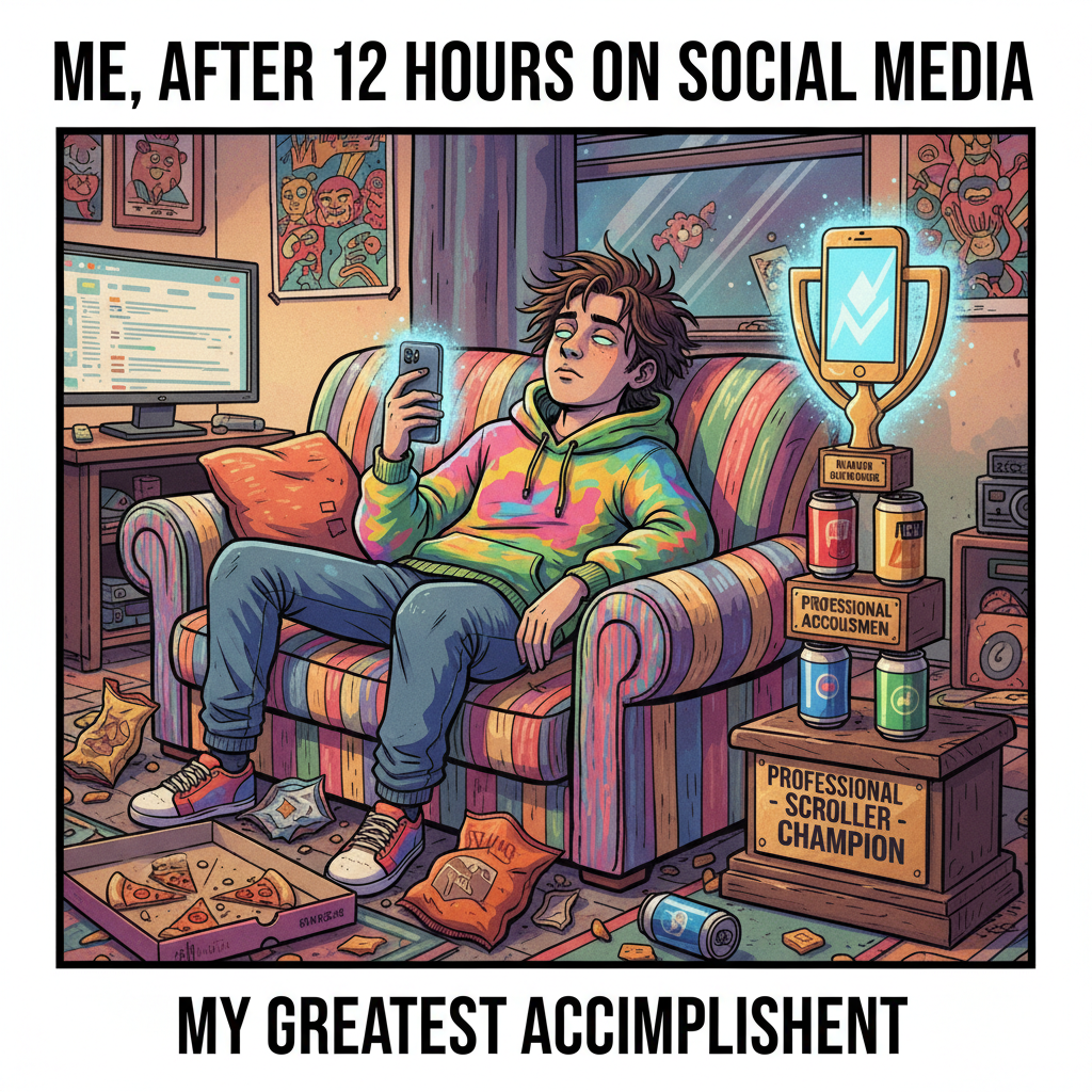 Just checked my screen time. I'm basically a professional scroller now.