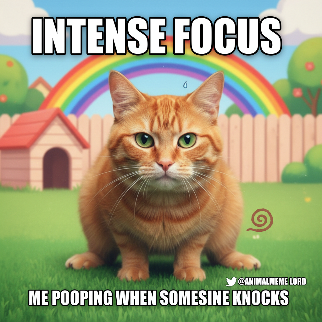 My pet just stared into my soul while pooping. The audacity. The love. The chaos.