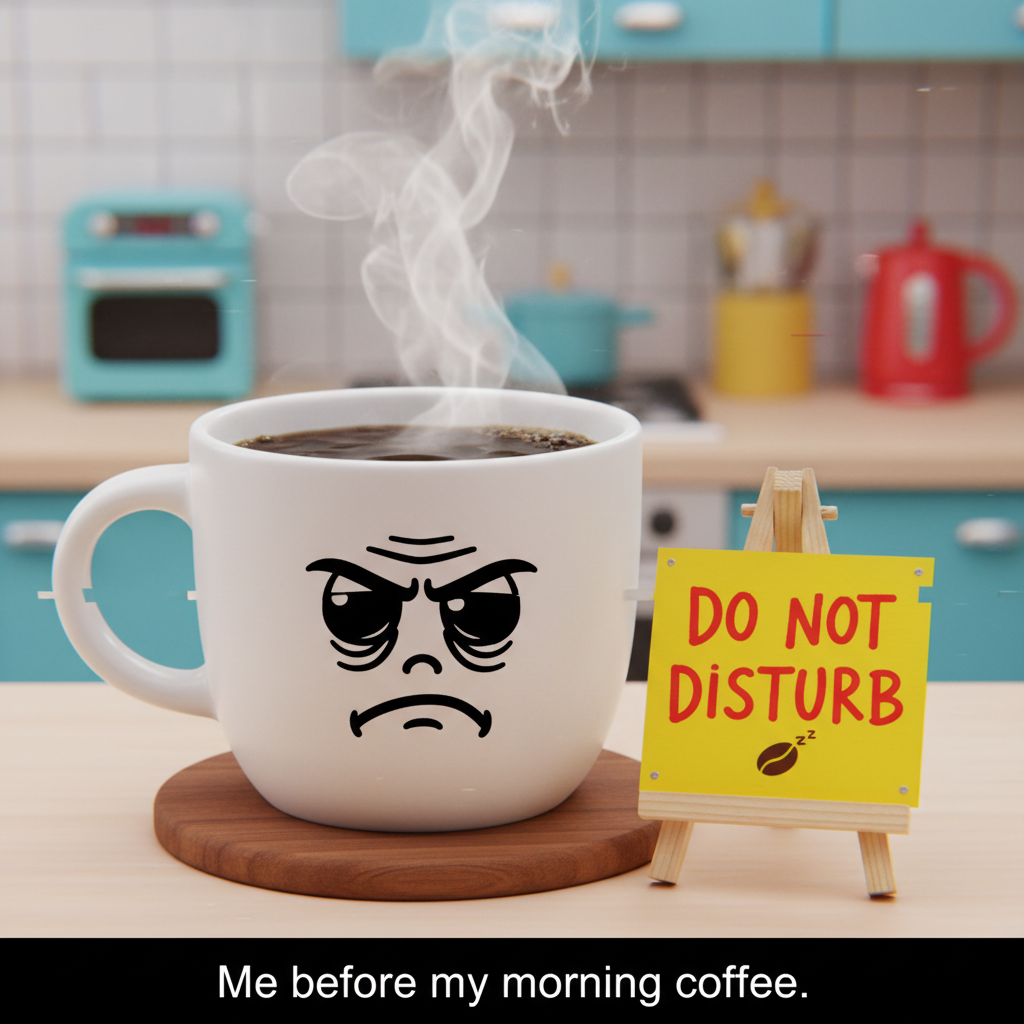 My blood type is coffee. My personality type is 'don't talk to me before it'.