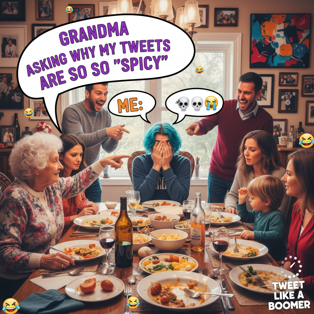 Grandma just asked if my 'internet friends' are coming to dinner. It's chaos.