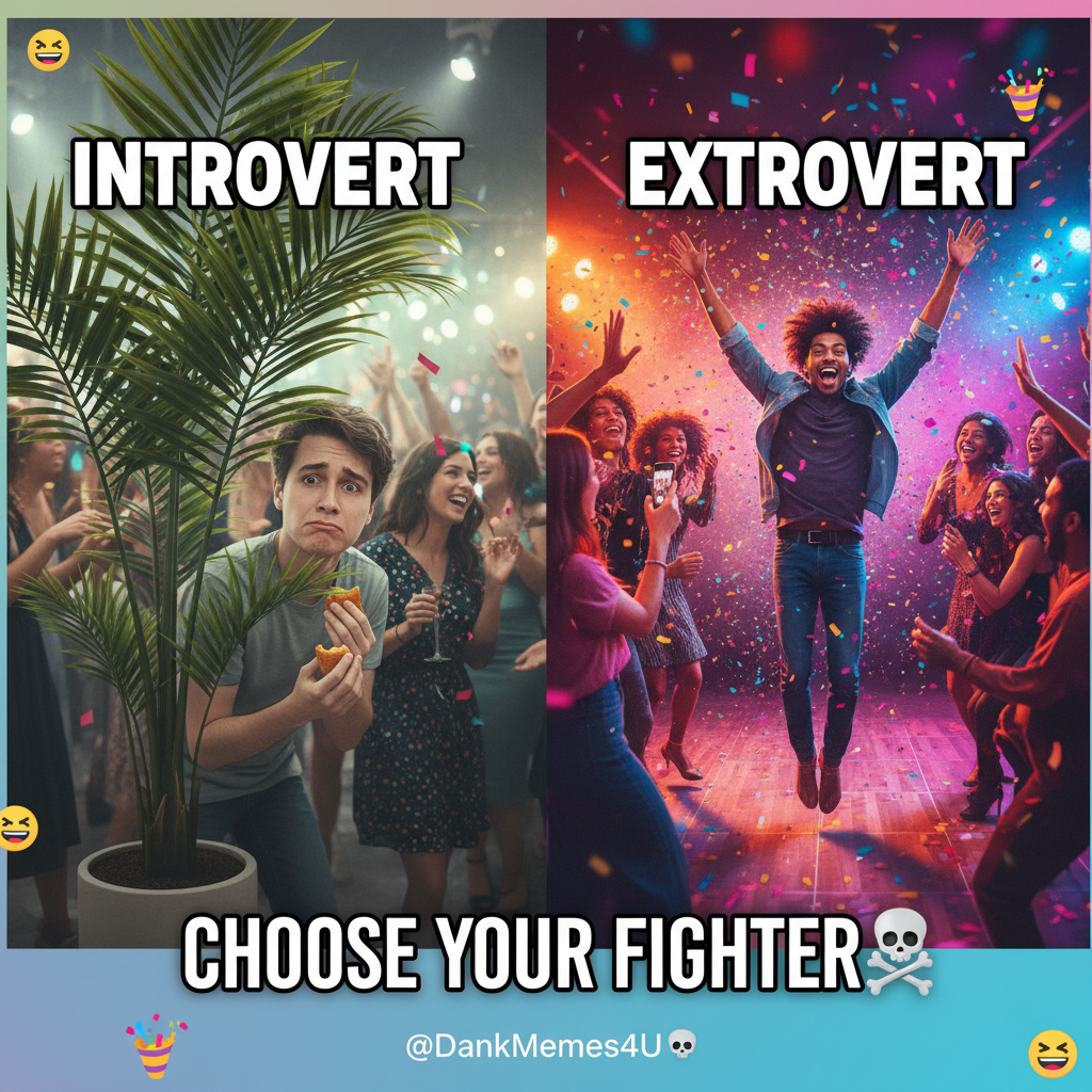 Introvert at a party vs. Extrovert at a party. We are not the same.