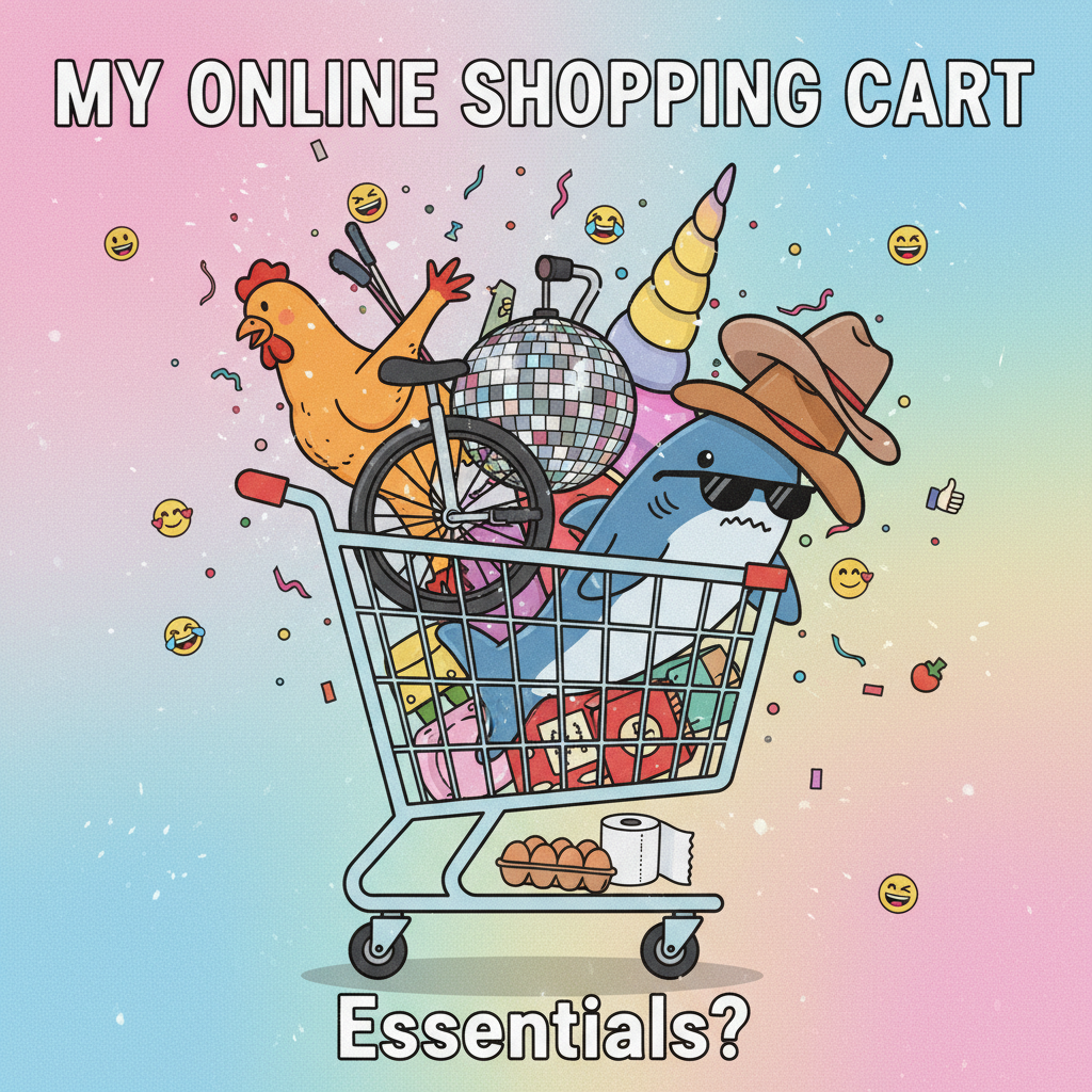 My online shopping cart is 90% 'I'll never use this' and 10% 'I NEED IT'.