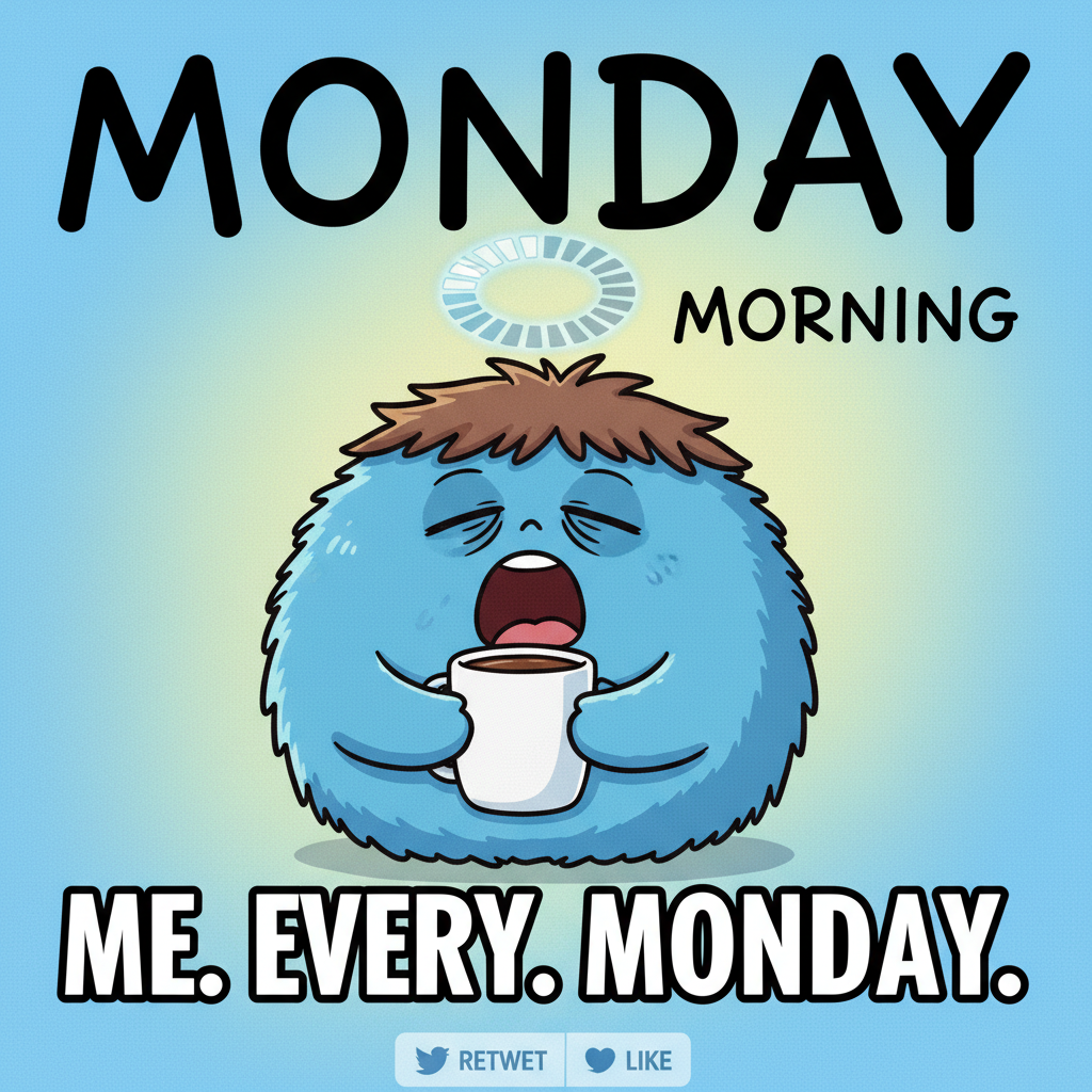My brain on Monday morning: 'Is it Friday yet?' My body: 'Nope, still buffering.'