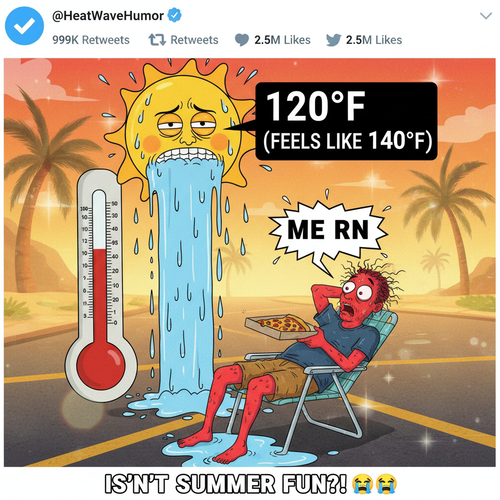 It's 90 degrees but feels like 110. My soul is melting. #Heatwave