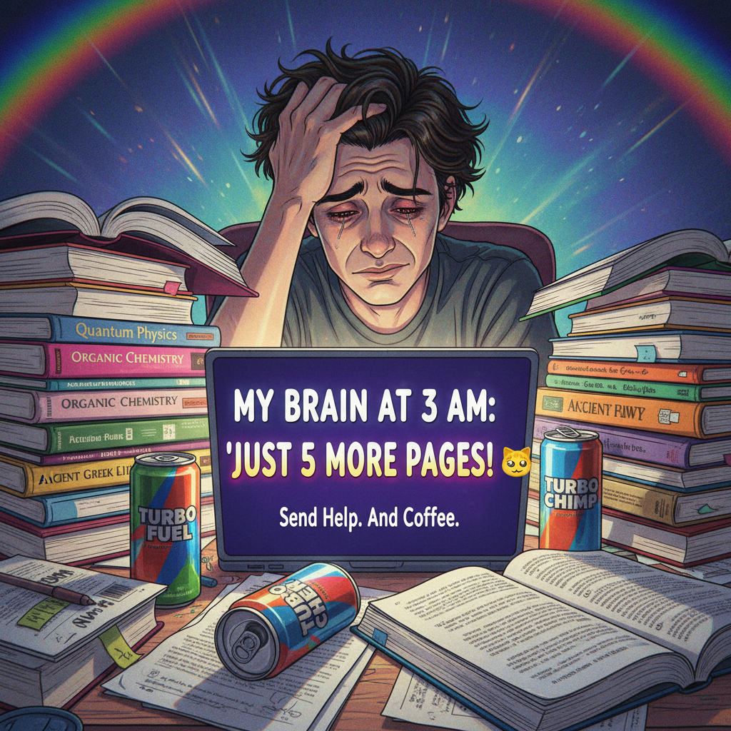 Living on caffeine and regret during exam season. Send help & snacks. #StudentLife