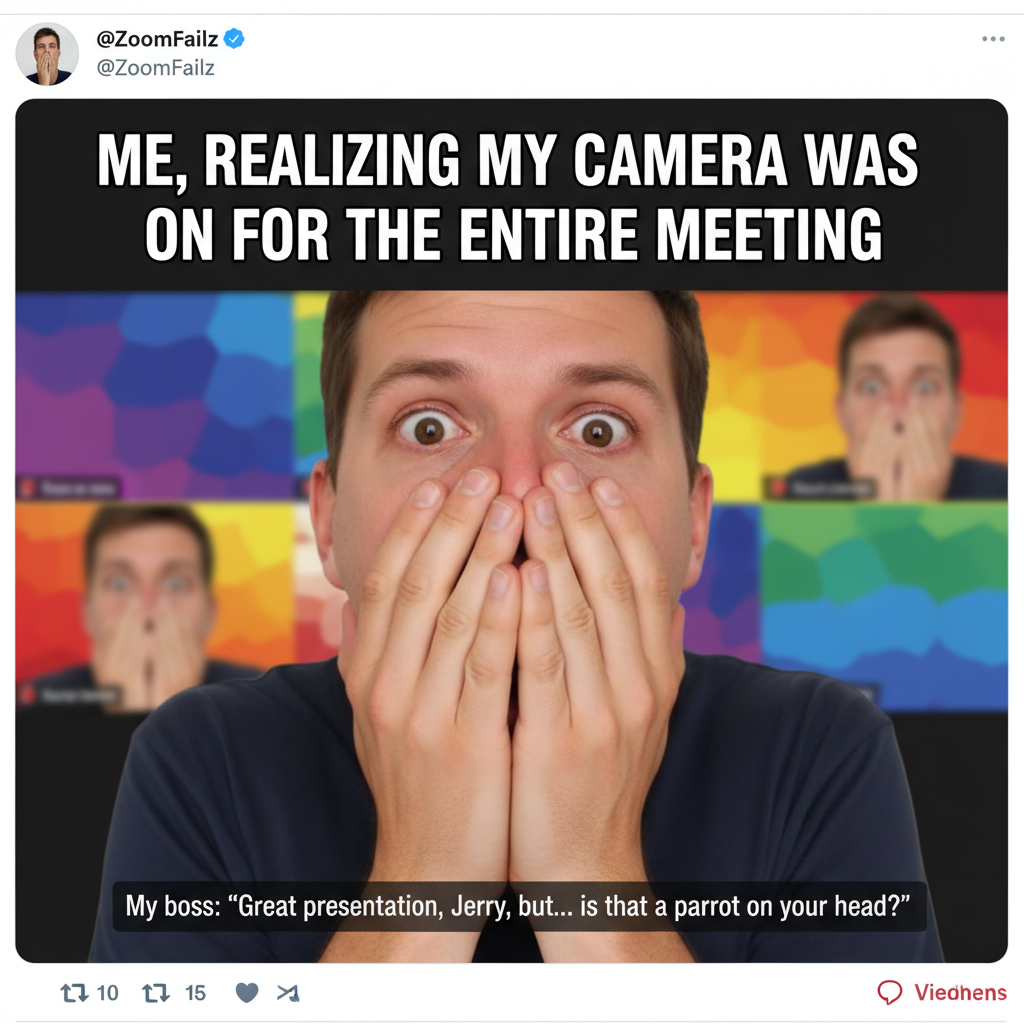 My mic was off for 10 mins but my camera was on for the entire Zoom meeting. You saw nothing.