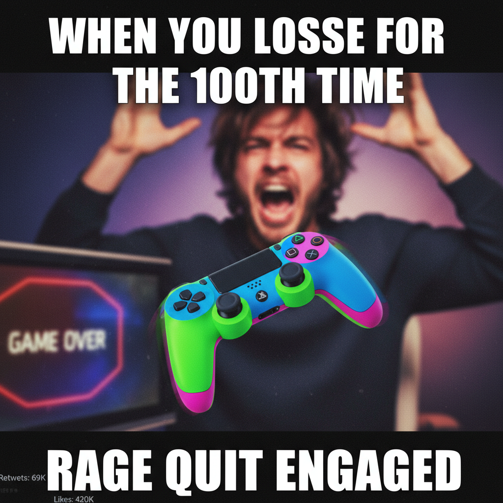 When you die in a game and your controller becomes a projectile. #GamingRage