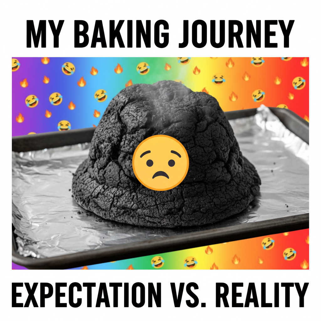 Tried to bake a cake, ended up with a charcoal briquette. 0/10, do not recommend.