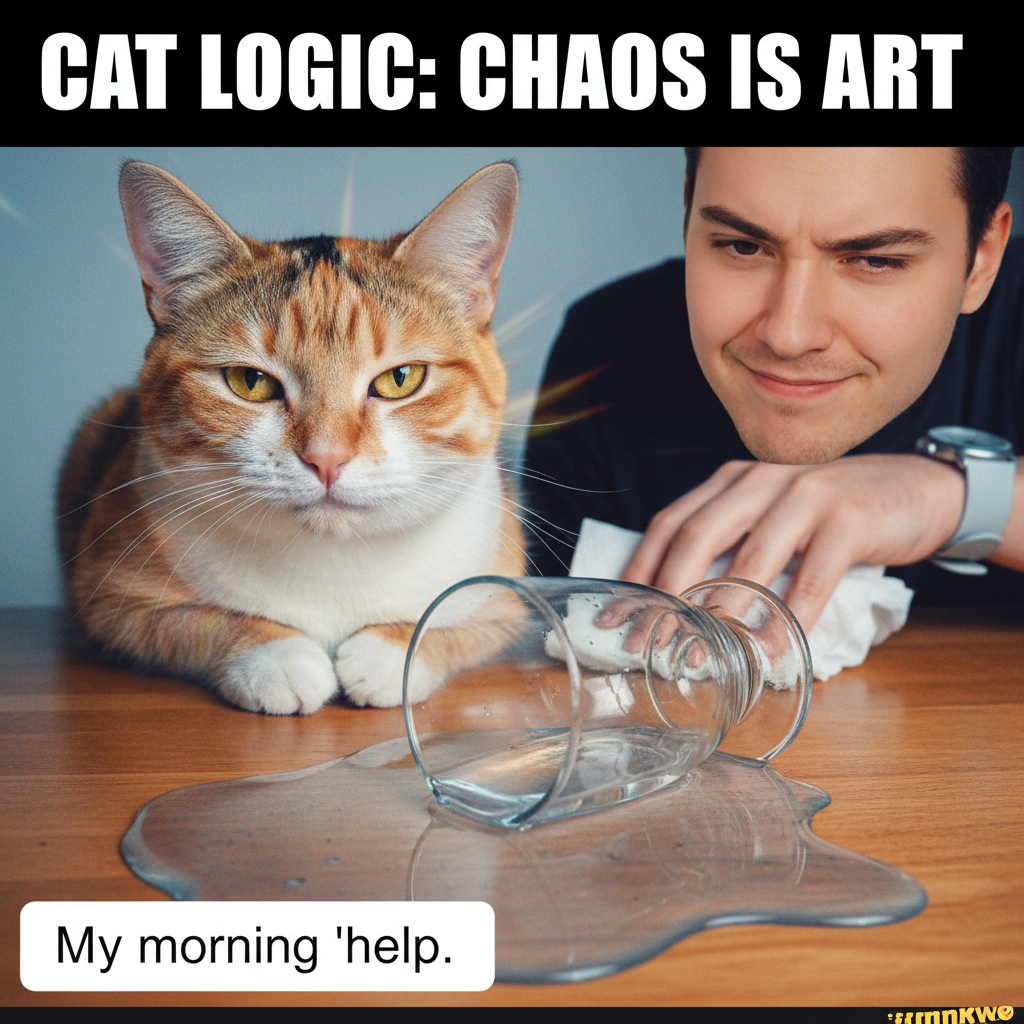 My cat just knocked over my water glass for attention. 10/10, would still die for him.