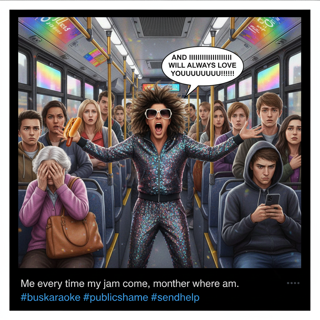 Just witnessed a full-blown opera on the bus. My commute is never boring, just... theatrical.