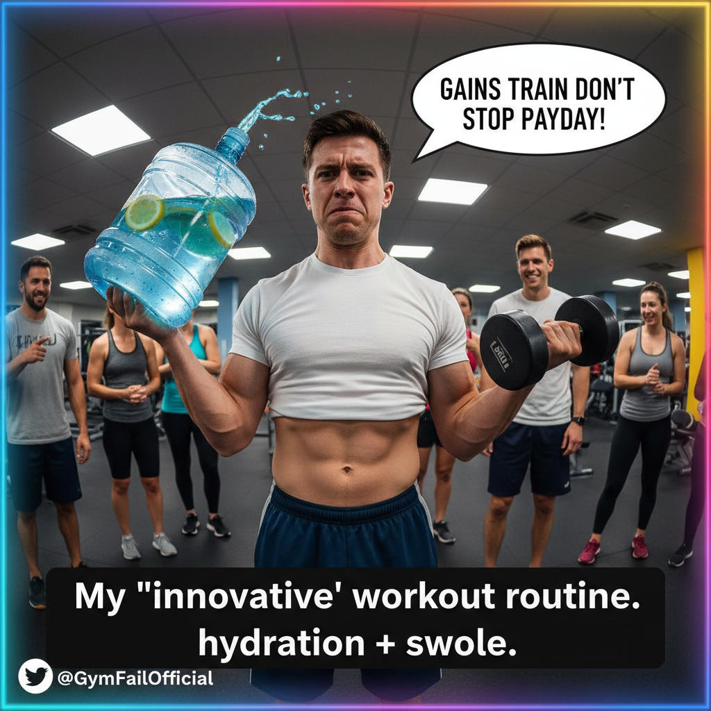 Just saw someone doing bicep curls with a gallon of water. Gym's getting creative.