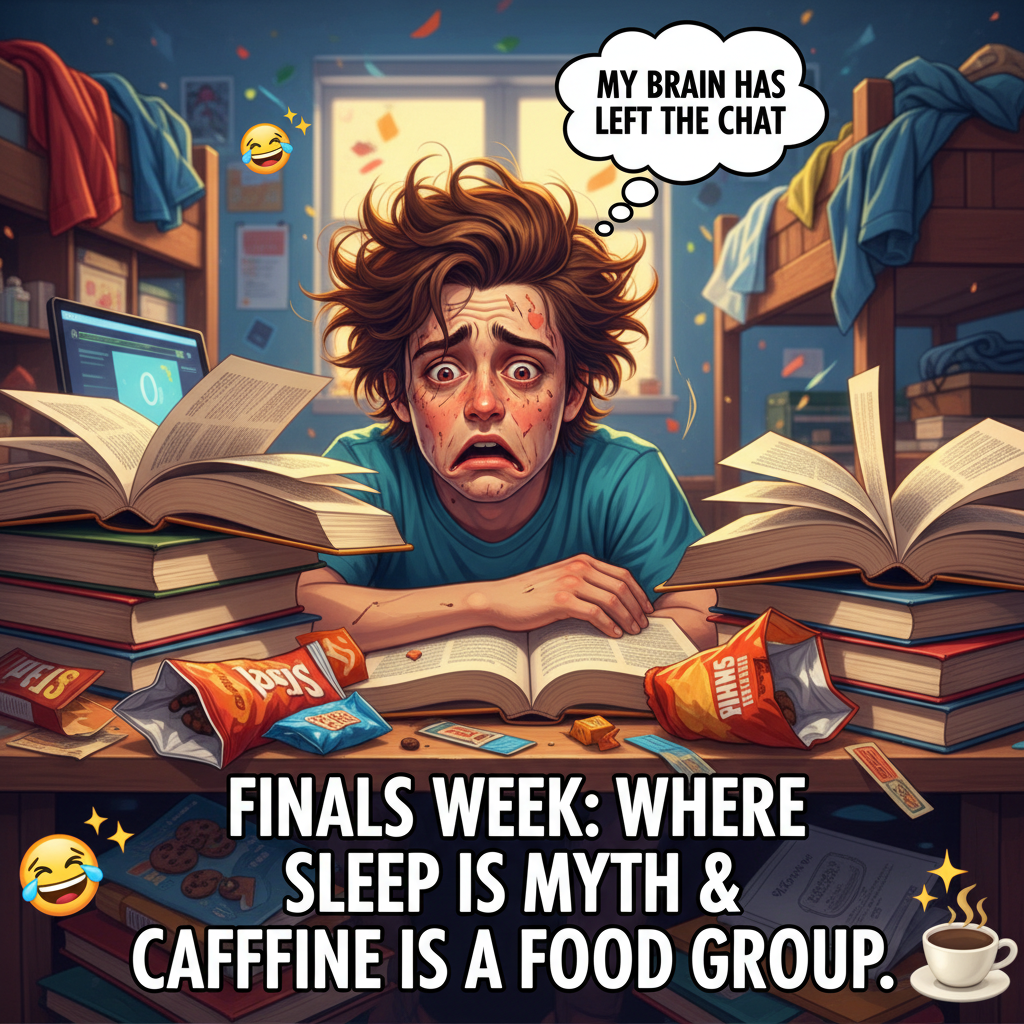 Exam season: where my brain cells go to die a slow, painful death. Send snacks.