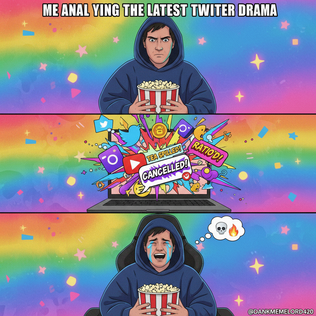 Me watching the latest celebrity drama unfold like I'm a paid analyst. Popcorn ready.