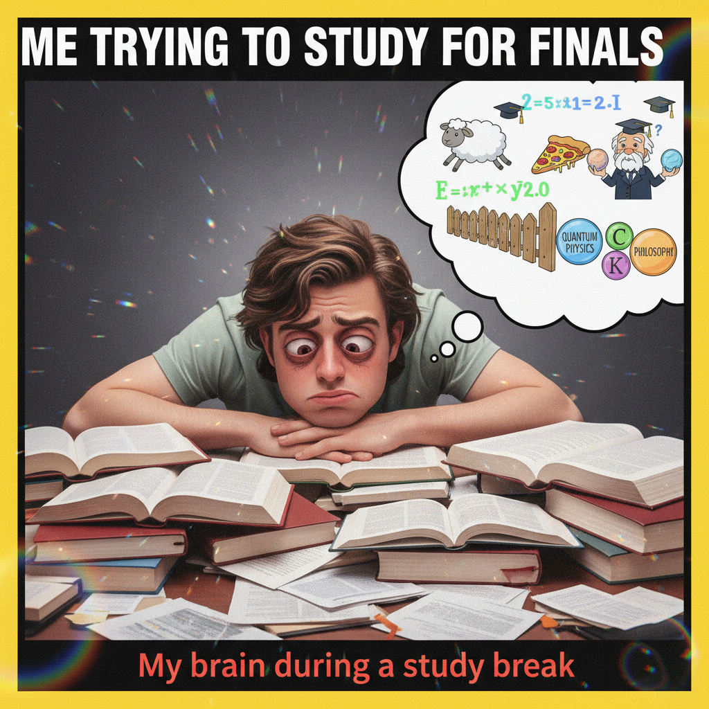 My brain during exam season: 'Did I study this? Or did I just dream about studying this?'