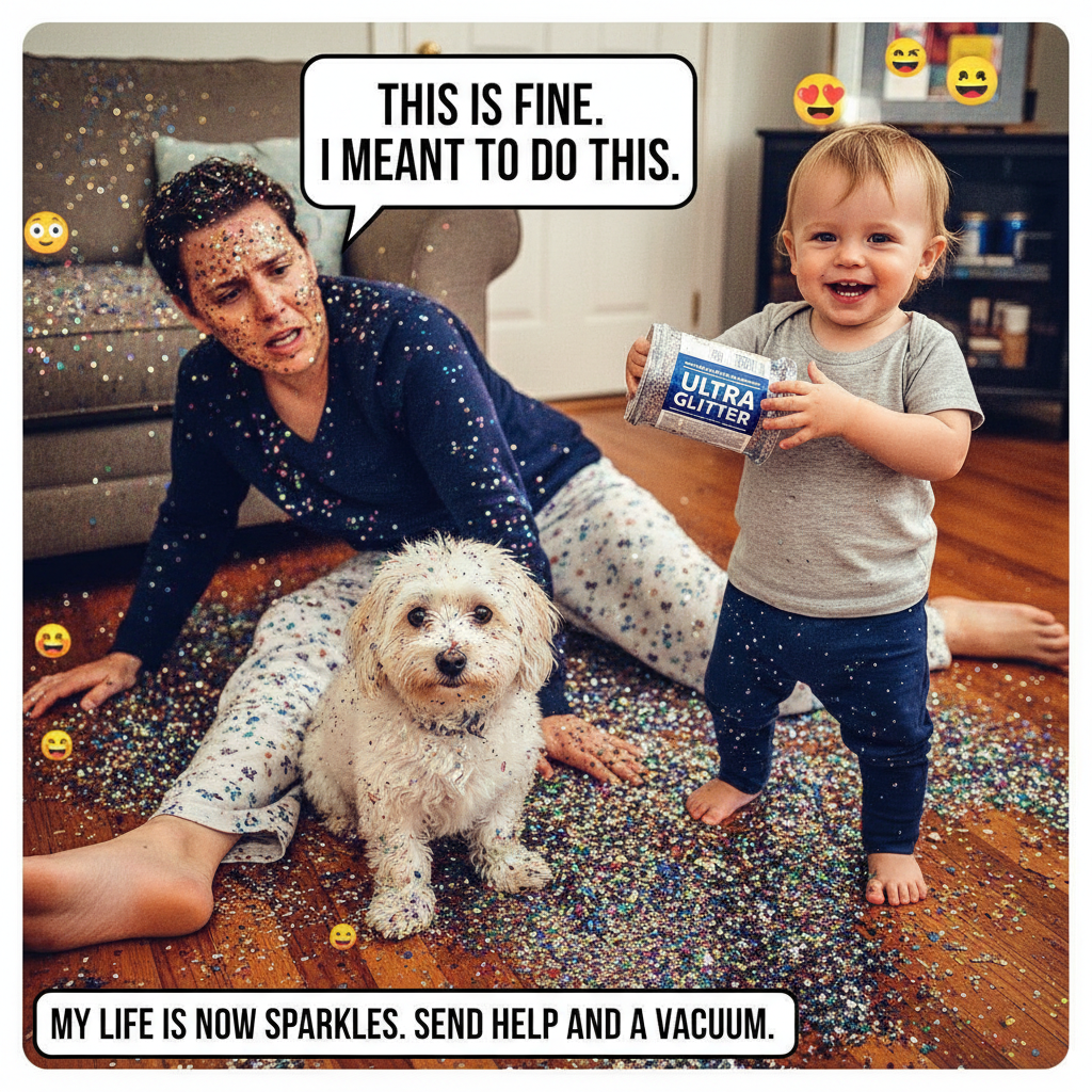 My toddler just explained why the dog needs glitter. I'm too tired to argue. Send help.