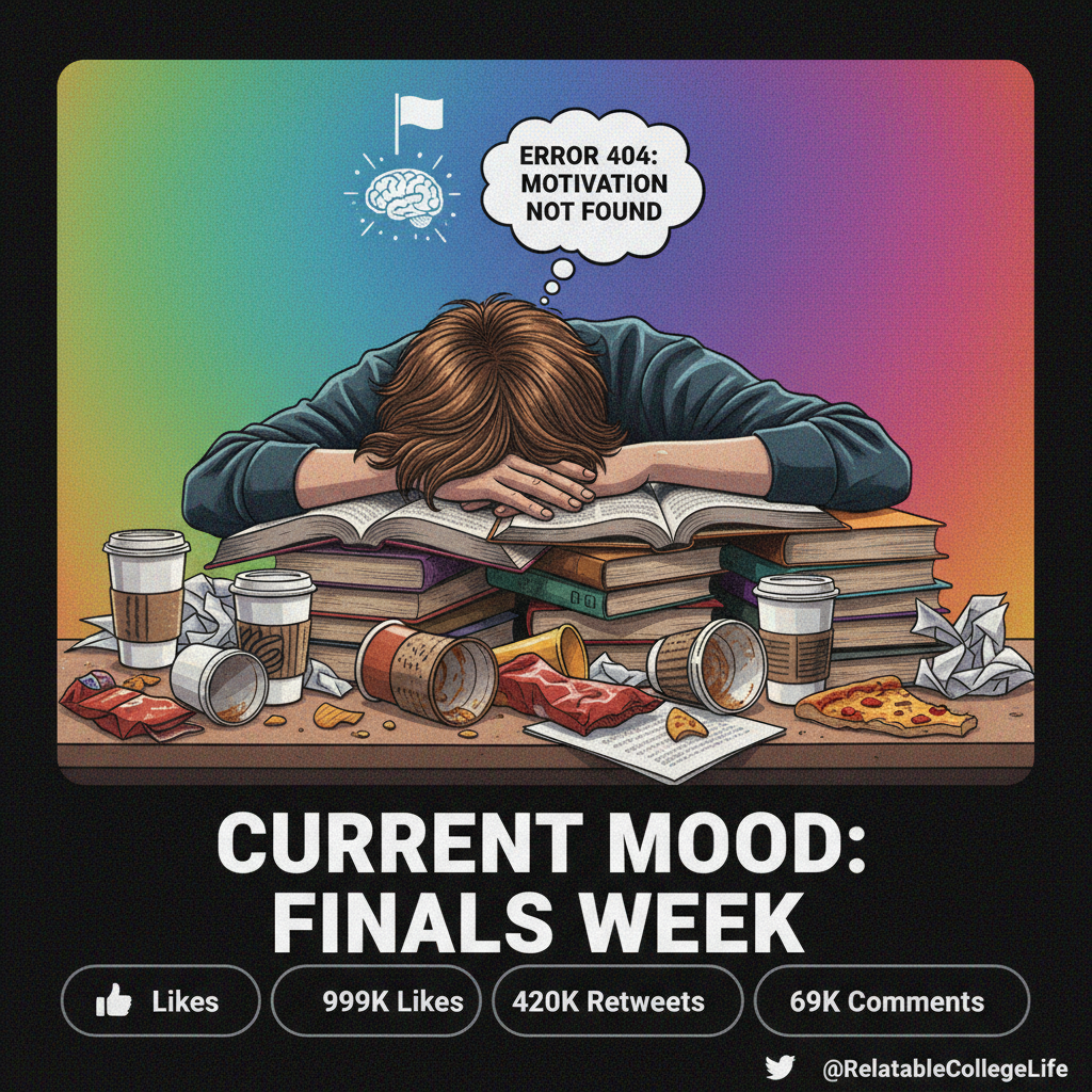 Exam season is just 3 months of coffee, 2 hours of panic, and 1 all-nighter. Send snacks.