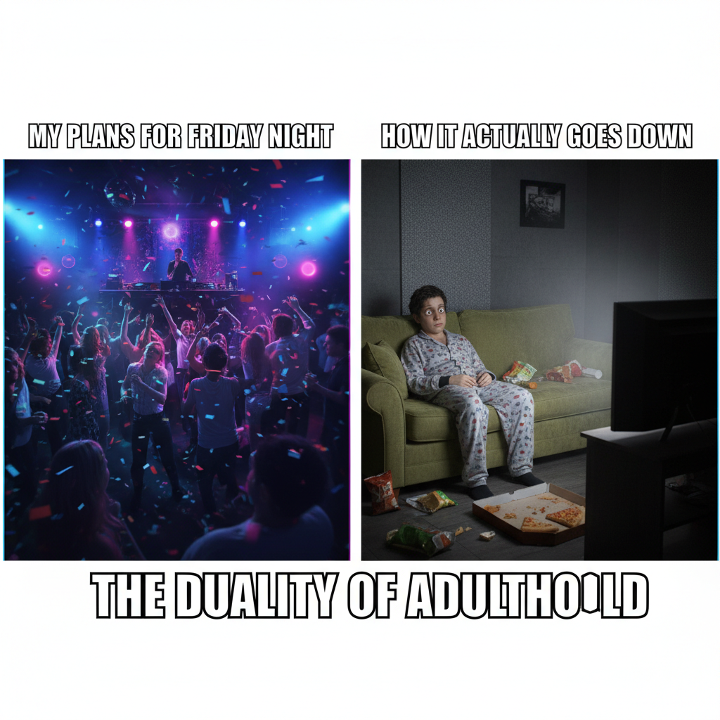 Friday night plans: clubbing. Friday night reality: debating if I should put on real pants.