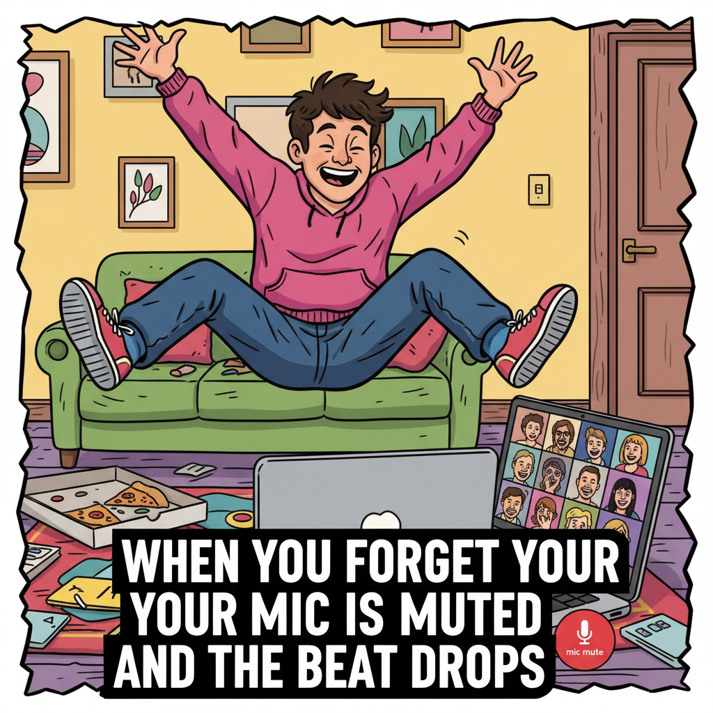 My mic was off the whole meeting, but my camera was on for my dance break. Guess who's fired?