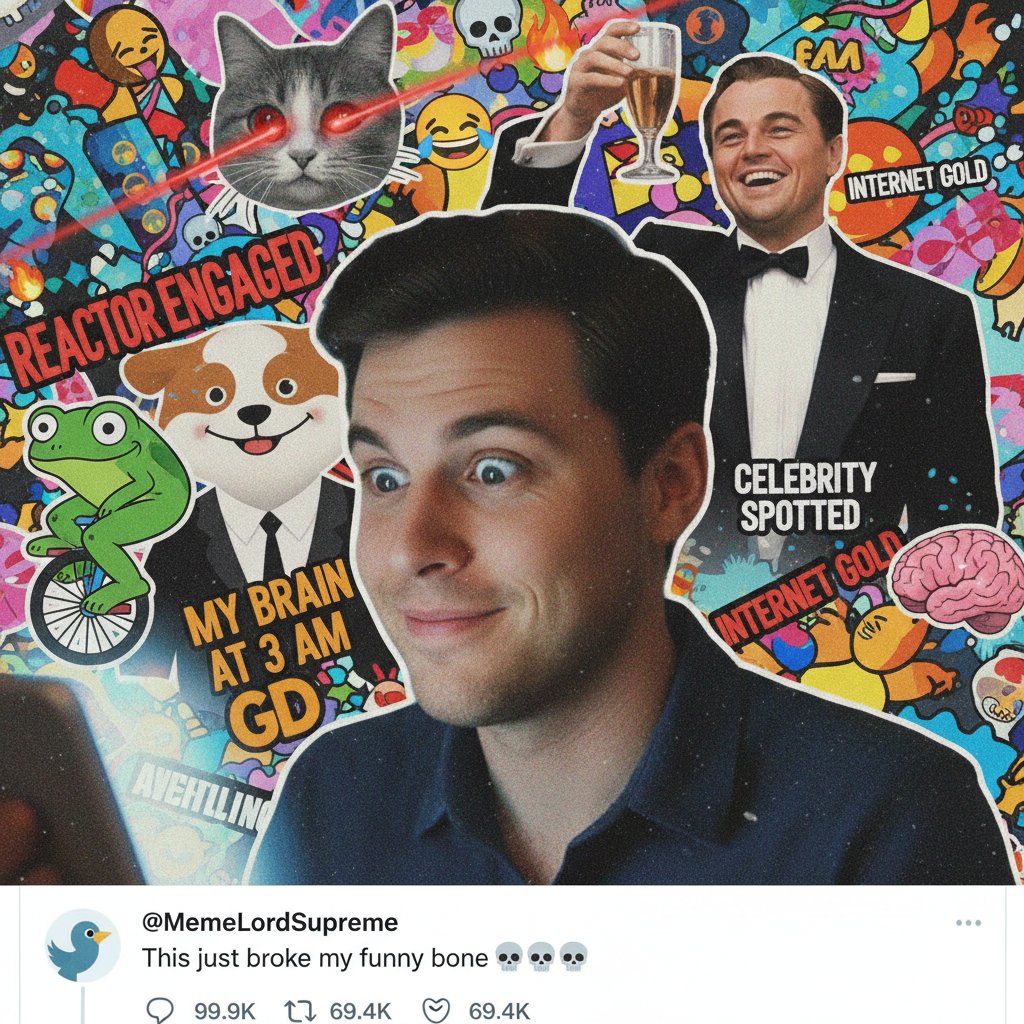 Me watching the internet turn a celebrity's blink into a 3-day meme. I love it here.