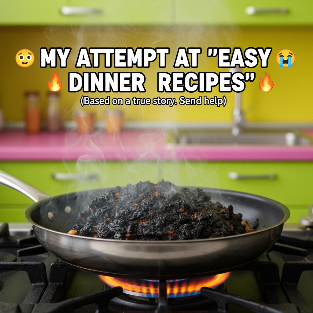 My 'gourmet' meal looks like a crime scene. Send help (and pizza).