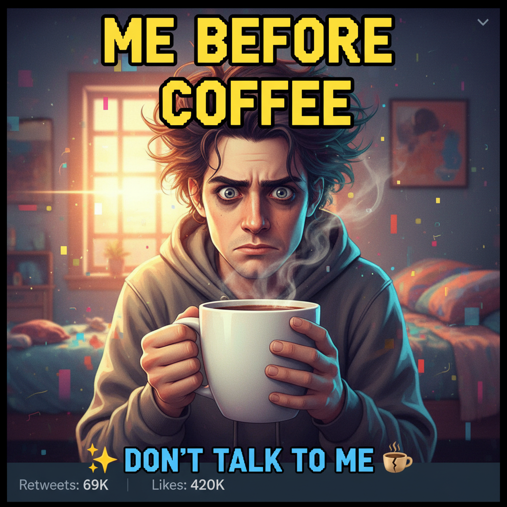 My blood type is coffee. My personality type is 'don't talk to me before it'.