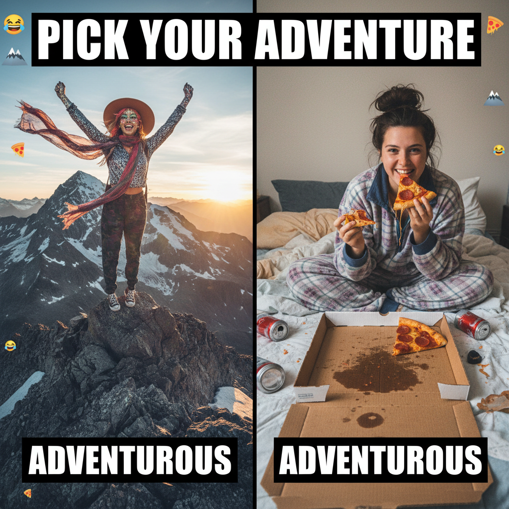 Dating apps: Where 'adventurous' means 'will eat cold pizza for breakfast'.