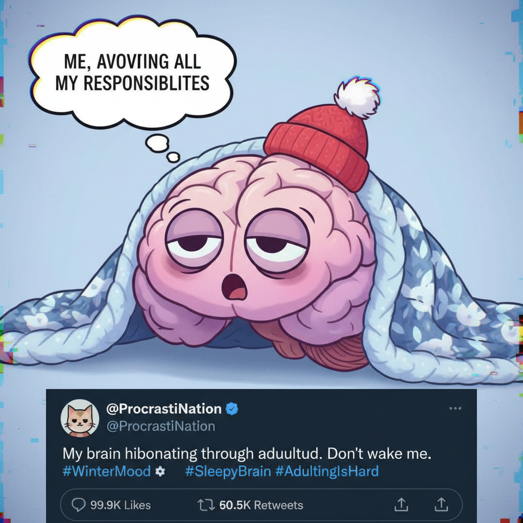 My brain cells hibernating until spring. Send vitamin D and memes. Mostly memes.