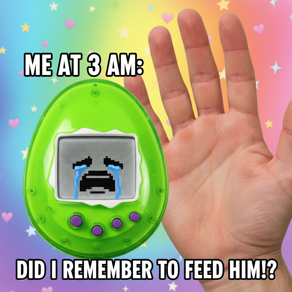 Found my old Tamagotchi. The anxiety is back. Send virtual food.
