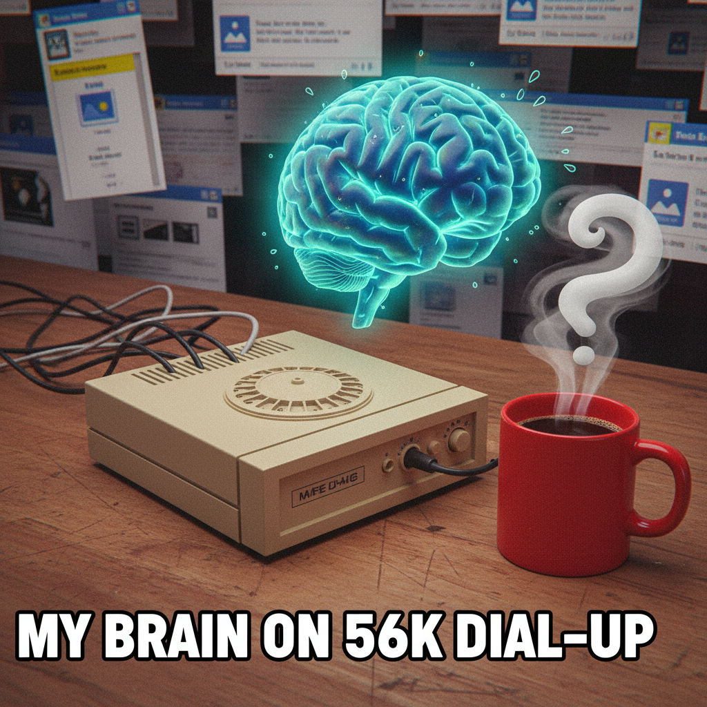 My brain on Monday mornings: dial-up modem sounds. Send coffee. ☕️