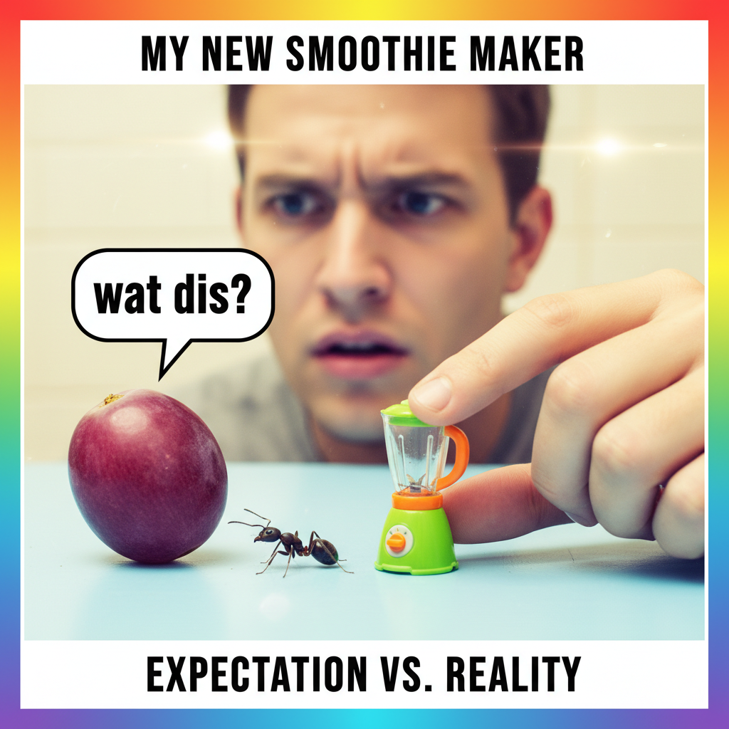 Bought a 'mini' blender online. It's for ants. My smoothie dreams are crushed. 🐜