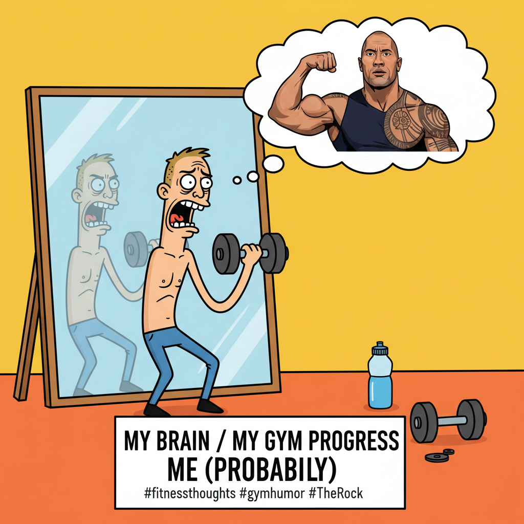 Me at the gym: *lifts 5lb dumbbell* My brain: 'You're basically The Rock now.'