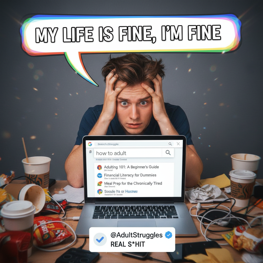 Adulthood is just constantly Googling 'how to adult' and still feeling like a fraud.