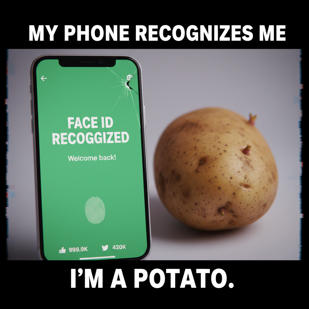 My phone's face ID just recognized a potato. I'm not even mad.
