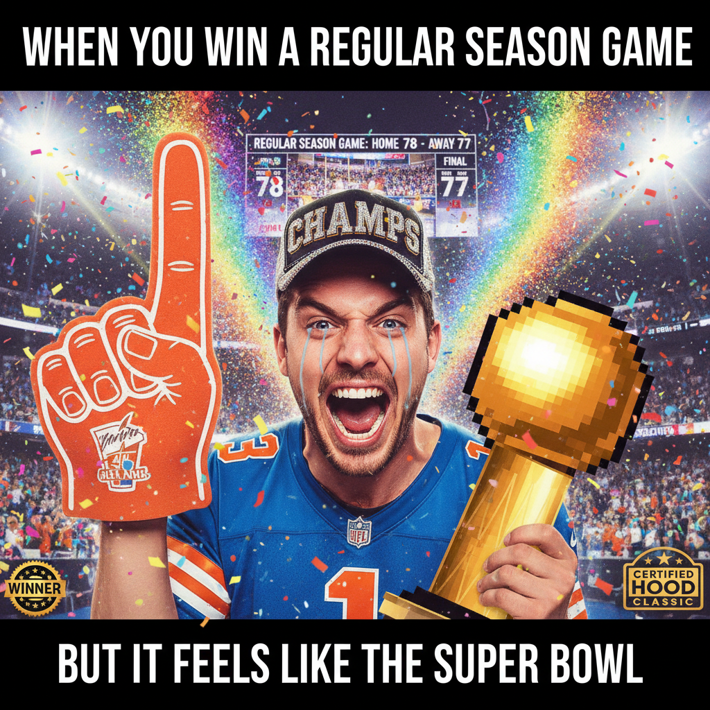 My team won by 1 point and I've already planned the parade route. Totally normal.