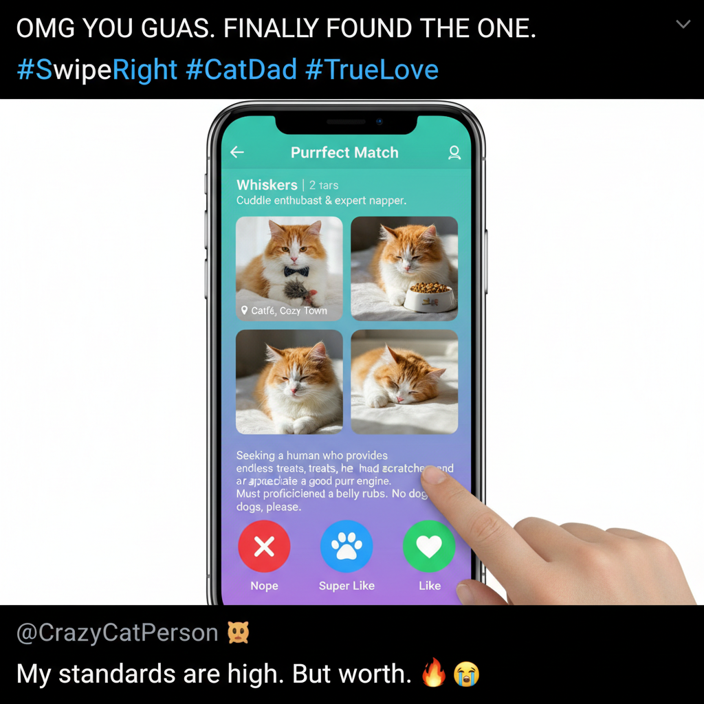 Matched with someone who only posts pics of their cat. I think I'm in love with the cat.