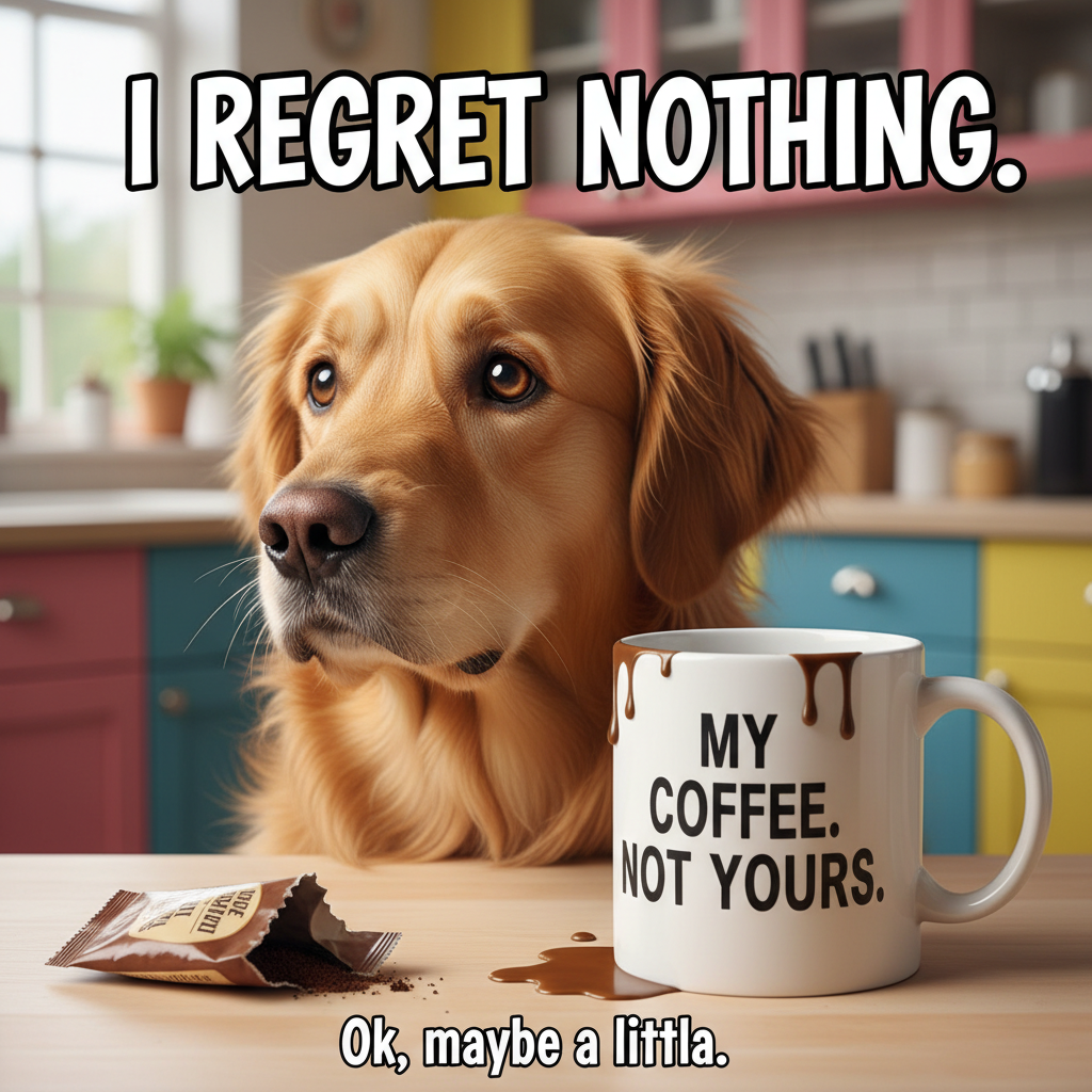 My dog just sneezed directly into my coffee. Guess it's his coffee now. 🐶☕