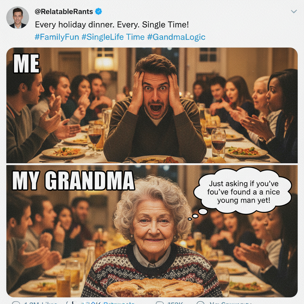 Grandma just asked if my 'internet friends' are coming to dinner. Send help. 💀