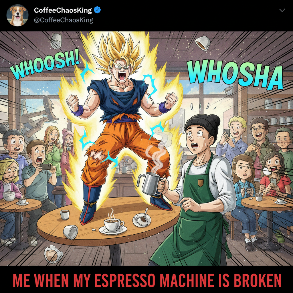 When the barista calls your name and you respond with an anime battle cry. It happens. ☕⚔️