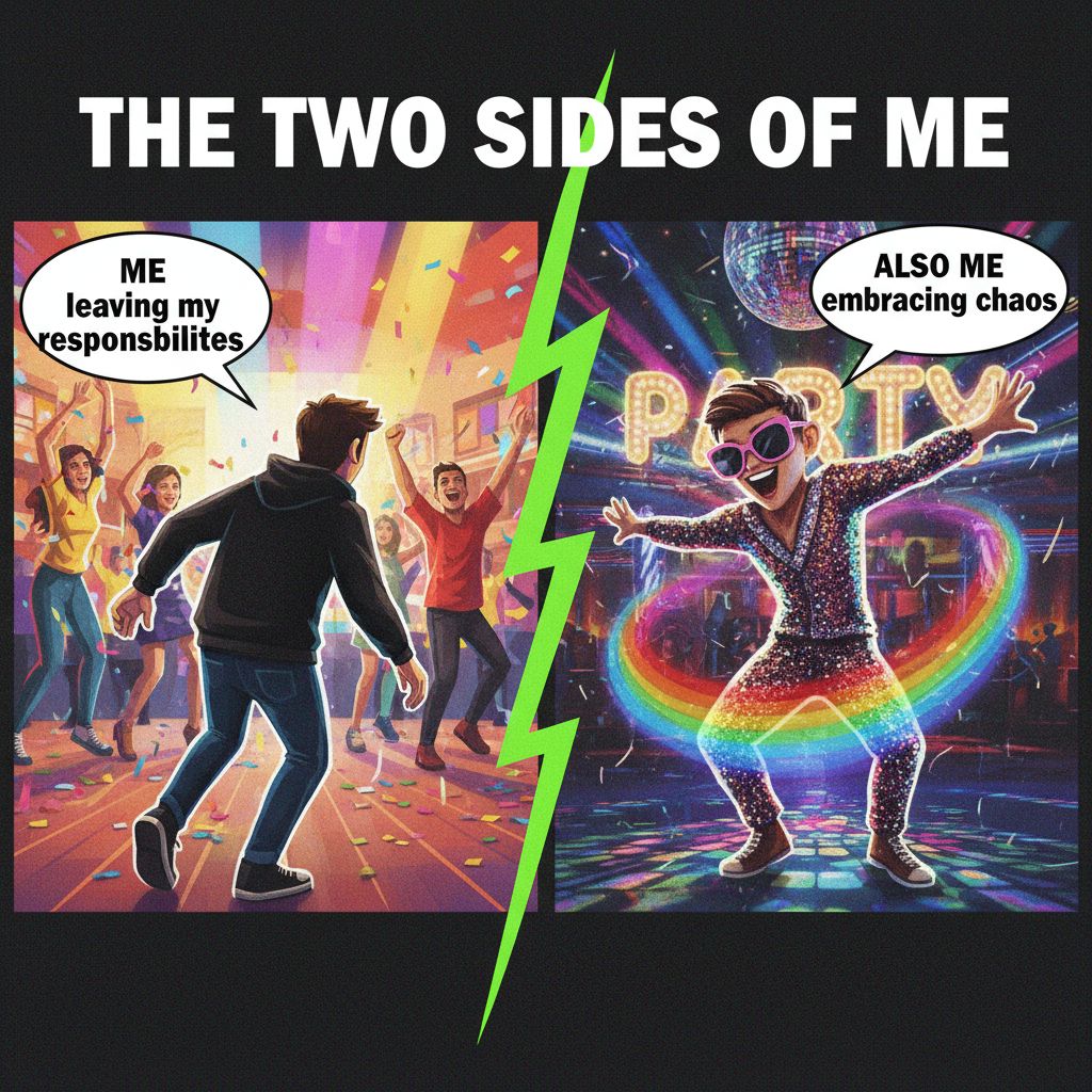Introvert at a party: 'I've said my 3 sentences, I'm going home now.' Extrovert: 'Let's dance!'