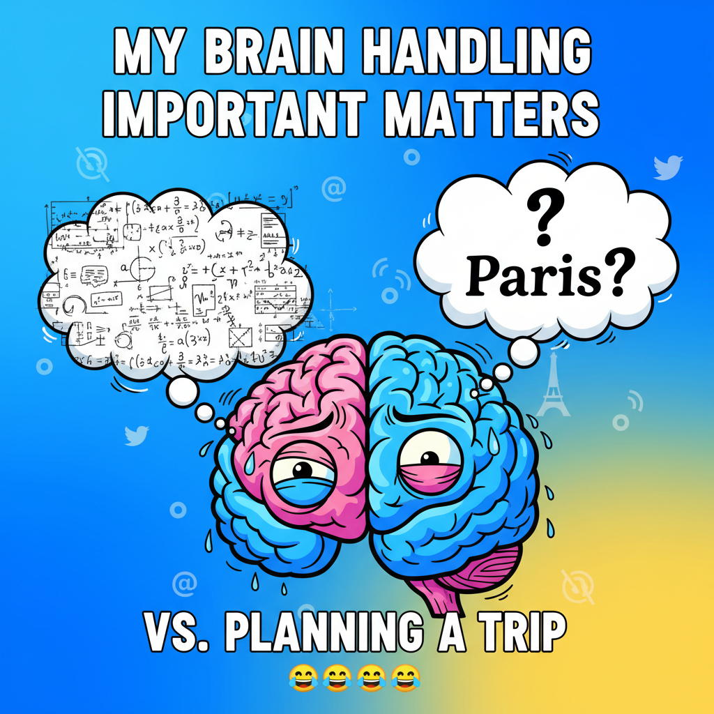 My brain during exams: 'You know this! You studied this!' Also my brain: 'What's the capital of France?'