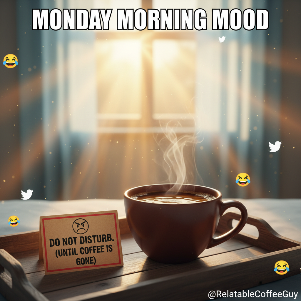 My blood type is coffee. My personality type is 'don't talk to me before my first cup'.