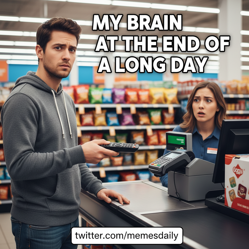 Seasonal depression hit so hard I just tried to pay for groceries with my TV remote. Send help.