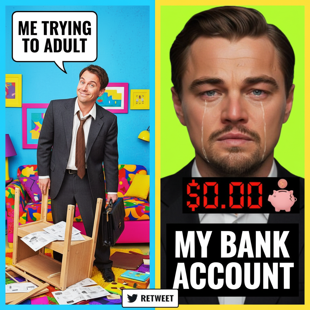 Me trying to adult vs. my bank account. (Insert Leonardo DiCaprio crying meme here)