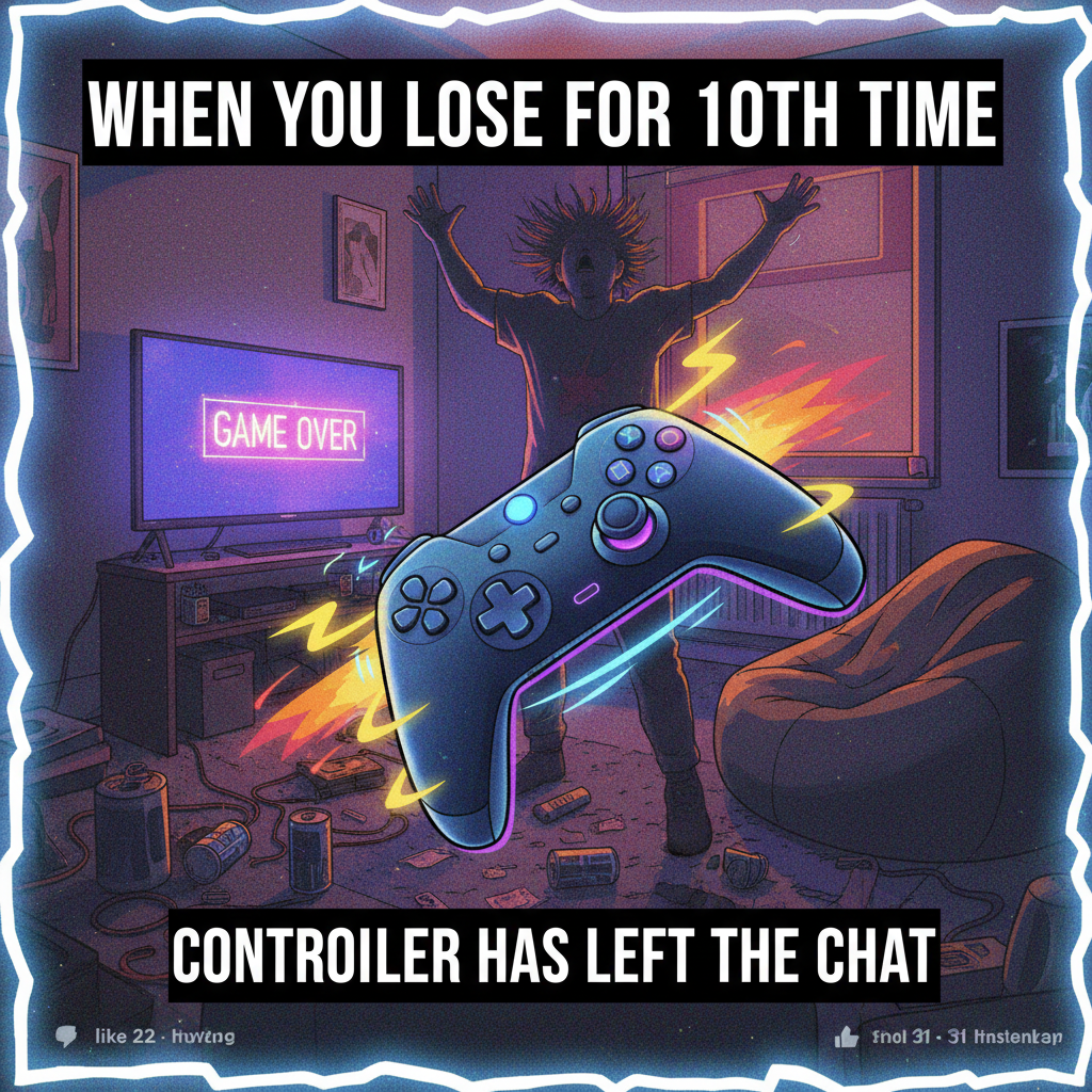 Just lost to a 7-year-old in Fortnite. My controller is now in orbit. Send thoughts & prayers.